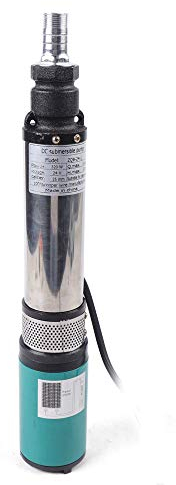 24 V Solar Deep Well Pumps, Stainless Steel, Electric Solar Submersible Pump, Water Submersible Pump for Water Removal in Factories, Mines, Companies and Fountains (320 W 5 m³/h 25 m)