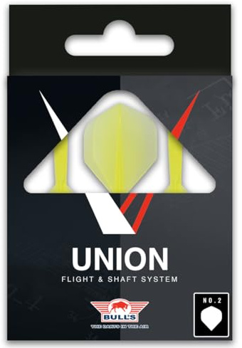 Bull's Union Moulded Shaft Flight: Revolutionieren Sie Ihr Dartspiel mit überlegener Gestaltung und Leistung - Gelb, Mittel