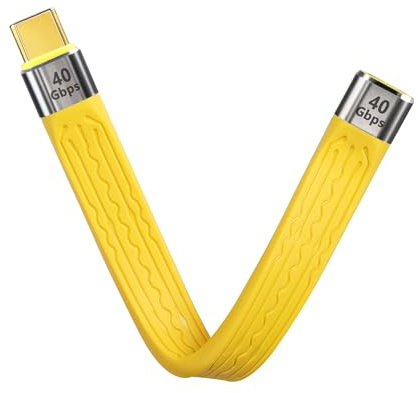 SinLoon Cavo di prolunga USB4 Tipo C da 40 Gbps 100 W PD Ricarica rapida Cavo dati FPC piatto sottile da USB C a USB C 8K per laptop e telefono (Female to Male)