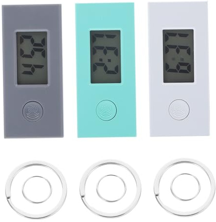 SAFIGLE Pack Elektronische Schlüsselanhängeruhr aus Kunststoff für Schüler | Digitale Taschenuhr, Tragbar und Praktisch, 3 Stück, Abschlussgeschenk für Kinder