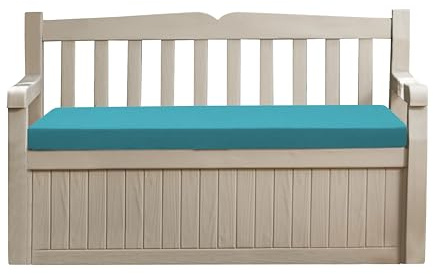 Sapphire Collection Premium Outdoor Bench Seat Pad | Water Resistant Cushion for Iceni & Eden Storage Benches 128x50cm | Comfortable Patio Furniture Swing Bench Pads (Aqua)