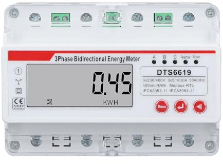 Compteur d'énergie triphasé à 4 Fils, Compteur d'énergie triphasé à 4 Fils, Affichage LCD, Compteur d'électricité Bidirectionnel Multifonctionnel Numérique, Testeurs de Tension