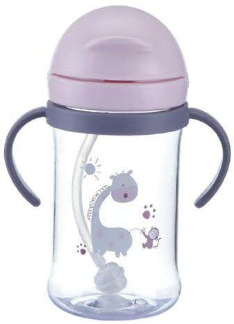 Sghtil Trinkbecher Baby, 400 ml Schnabeltasse Baby, Baby Trinkbecher, Auslaufsicherer Beißschnabel, beschwerter Strohhalm, Trinklernbecher, für Kleinkinder ab 6 Monaten