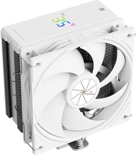 Thermalright Assassin X 120R Digital White CPU Air Cooler, 2000RPM Speed,4 Heatpipes, 12cm Quiet PWM Fan CPU Cooler, Digital Screen Top Cover,for AM4/AM5,Intel LGA1700/1851/1150/1151/1200, PC Cooling