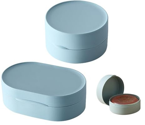 Boite a Savon, Dancepandas Lot de 2 Boite Savon Voyage Porte Savon Solide Portable avec Couvercle étanche en Plastique pour Salle de Bain Randonnée Douche École Gym (Bleu)