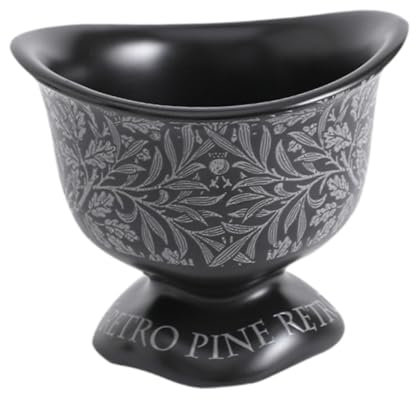 JISADER Ceramic Dessert Cup Ice Cream Cup Serving Bowl Multi-purpose Tableware Glass Vintage Dessert Bowl with Base for Party, black