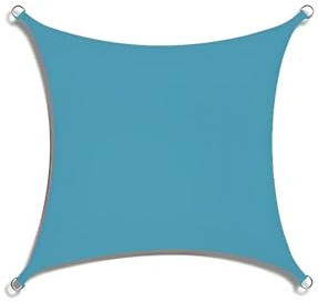 Hiseng Tenda a Vela Ombreggiante Impermeabile Quadrato, Rettangolo Vele Parasole da Giardino Protezione Raggi UV 95% Telo Ombreggiante Terrazzo Telo Ombra Tenda da Sole (Turchese,2x2m)