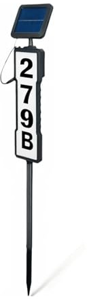 Hvatry Solar Address Sign, Waterproof House Numbers for Outside Light Up Auto Illuminates at Dusk, Wireless Solar-Powered Address Plaques Lighting for Yard, Outdoor Entryway, Gate & Mailbox Visibility