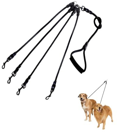 Correas para Perros,Cuerdade Tracción 4 en 1 para Perros，Nylon Cuerda Trenzada Correa para Perros ，Cuerdade tracción de Nailon para Perros，Ideal para Paseos y Caminatas con Mascotas（Negro）