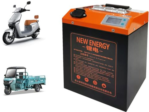 HJGHY 48v,50Ah, Batería de Litio para Motocicleta eléctrica de 60 voltios, 48 ​​V, 60 V, 72 V, 40 Ah, 50 Ah, 60 Ah y 70 Ah, de Repuesto para ciclomotor, Triciclo y Kart.