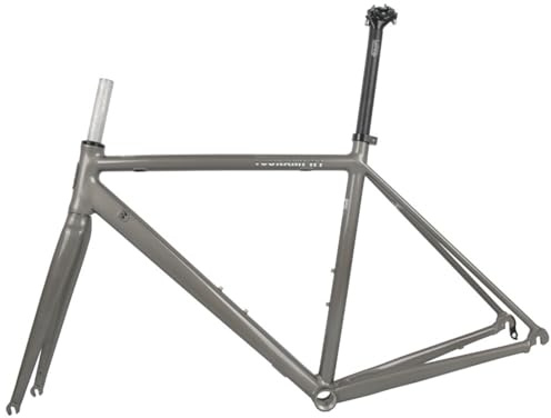 700C Landsvägscykelramsats 44/47/50/53/56cm Aluminiumram C Broms/Fälgbroms Cykelram F100/R130mm QR BB68mm(Gray,50cm)