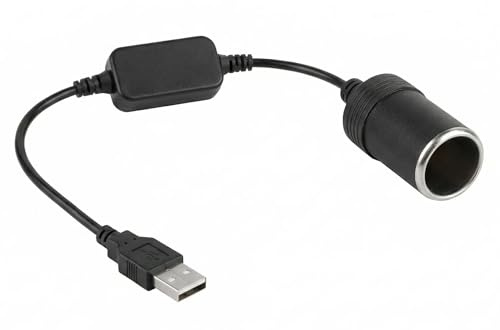 Dongge 5V USB plug to 12V car lighter socket 30cm adapter cable USB Port Power Converter usb to cigarette lighter Suitable for driving recorder GPS electronic dog Power supply