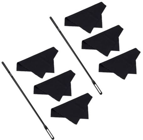 ULTECHNOVO 8 Stück Flöten Reinigungsset mit Poliertuch und Reinigungsstab Langlebiges Flötenpflegekit für Querflöte Sanfte Reinigung Geeignet für Flötenarten für Instrumentenpflege Spiel