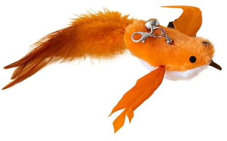 Générique Katt omrörare - fjädersammet, 8 centimeter, djur leksak, fjäderklockor | Realistisk fågelomrörare fäste, reptålig katt, för park, utomhus, , lägenhet