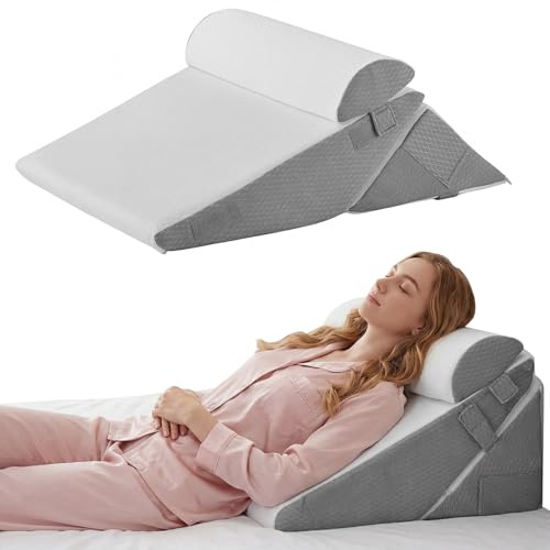 SeiriHelper 3PCS Set Höhenverstellbar 9''/12'' Orthopädische Keilkissen für Postoperative Unterstützung zur Linderung von Reflux, Rückenkissen, Lesekissen für Bett und Sofa
