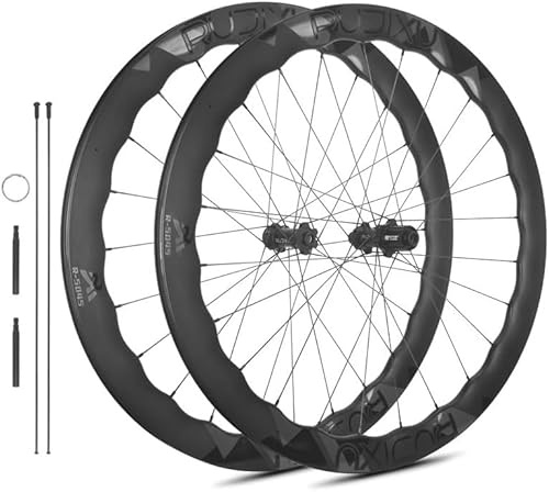 HG,Ruote in Carbonio Ultraleggera 700C Freni A Disco Cerchi da Bici da Corsa da 50-45Mm, Perno Passante, Ruote Tubeless Ready, Cuscinetti Sigillati, Cricchetto da 54T