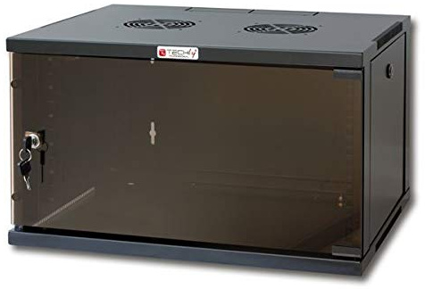 Techly Professional 101607 Wandregal 19 Zoll 6U Prof. 600 Schwarz montiert Schwarz