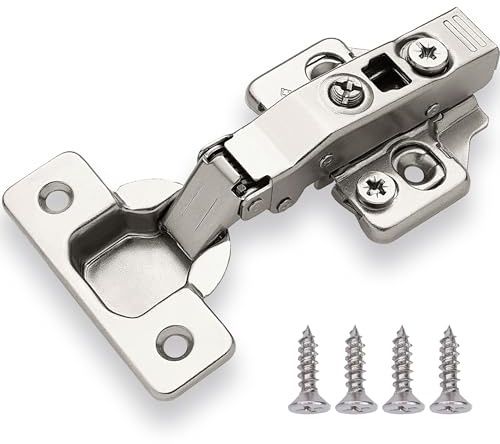 DecoBasics Frameless Kitchen Cabinet Hinges (2 Pack), Soft Close Door Hinges, Metal Hinges for Kitchen Drawers, Cabinet Hardware, 3 Way Adjustment & Easy
