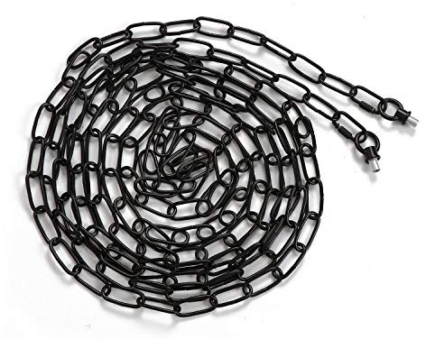 Eumyviv 19ft Heavy Duty Chain for Light Fixture, Pendant Light Extra Chain Permits Installation of Chain-Hung Fixtures on High Ceilings with Max Fixture Weight of 65 Pounds, Black(L0580)