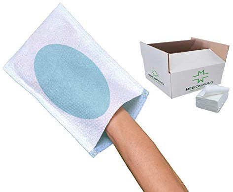 MEDICALMONO SRL - 1.000 Manopole SAPONATE Impermeabili monouso cellulosa + PE cm 16x22 cm