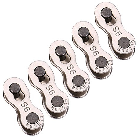 Bnineteenteam Bike Chain Link, 5 Pairs 9 Speed Bike Chain Quick Link Bicycle Chain Link Connector for 8/9/10 Speed