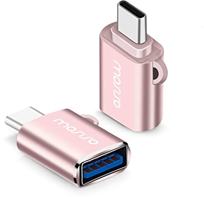 MOSISO USB C to USB Adapter 2 Pack,USB Type-C to USB Connector,Thunderbolt 3 to USB 3.0 Converter OTG Compatible with MacBook Pro 2024-2016/Air 2024-2018/Laptop/Tablet/More Type-C Devices, Rose Gold