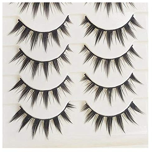WBFN 5 Paare Frauen Japanische Ernst Makeup Falsche Wimpern Lange Thick Natural Beauty-Augen-Peitsche Verlängerung DIY kosmetische falschen Wimpern (Color : A)