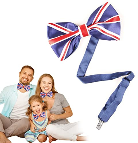WINBST Union Jack Flagge Fliege, Fliege mit Union Jack-Motiv, Englische Flagge Unisex Rot Blau und Weiß Fliege