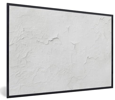 MuchoWow Poster Bilder Wanddeko Deko Wohnzimmer 30x20 cm Spachtelmasse - Weiß - Textur