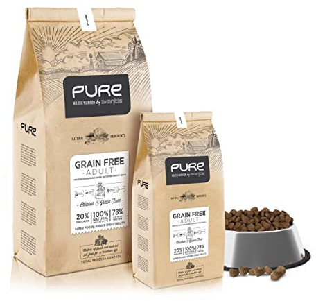 Avantis Pet Pure Grain Free Adult - Cibo per cani adulti di tutte le razze - 2 kg - Cibo 100% completo ed equilibrato - con pollo e senza cereali per cani con intolleranza e allergie