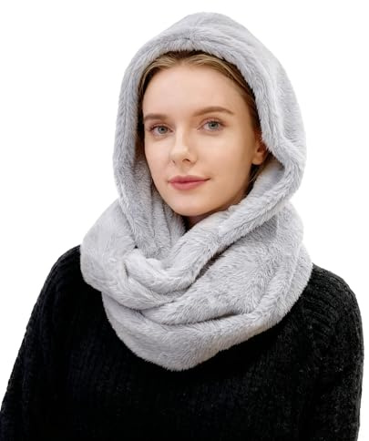 Lina & Lily Kapuzenschal Damen Winter Loop Schal aus Kunstfell