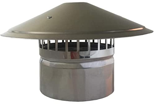 MFFIRE Schornsteinabdeckung Regenhaube 430 Edelstahl Schornsteinaufsatz Auspuffrohr Schornstein Regendeckelrohr Bird Guard Top,180mm