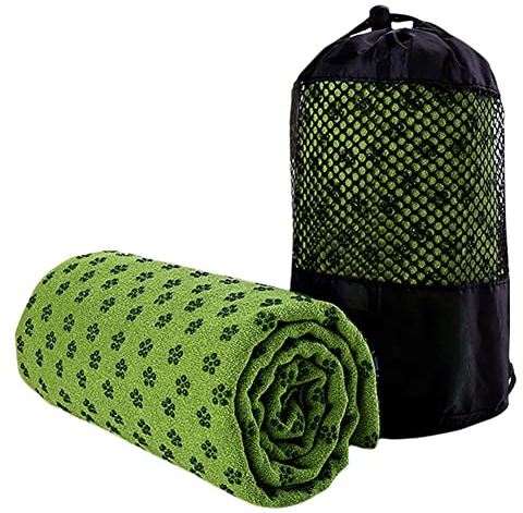 TTSAM Yoga Handtuch rutschfest,Mikrofaser Yogatuch Handtuch mit Antirutsch Noppen,Fitnesstuch Weich Atmungsaktiv Antirutsch Yogatuch mit Hoher Bodenhaftung Tragbares Yogahandtuch