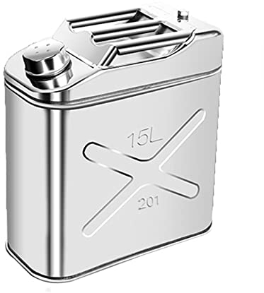 15.10.20 Liter Kanister aus Edelstahl Tragbarer Benzintankcontainer für Lagerung Kraftstoff/Benzin/Diesel/Öl
