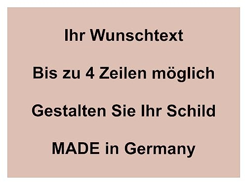 Hinweis Schild mit Wunschtext und Gravur aus Kunststoff - Personalisiertes Schild in verschiedenen Größen - 3 Farben zur Auswahl (Kupfer)