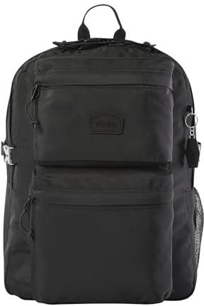 Totto - Mochila casual - Molyk - Color negro - Compartimento para ordenador portátil - Sistema telescópico - Funcional - Poliéster