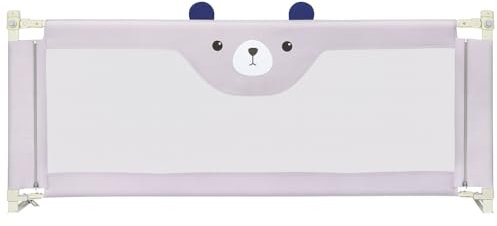 Willonin Bettgitter für Kinder, Bettgitter für Babys, Kinder, faltbar, Bettgitter für Kinder, Bettgitter gegen Fallen, stabil und einfach zu montieren (Grau, 200 x 100 x 26 cm)