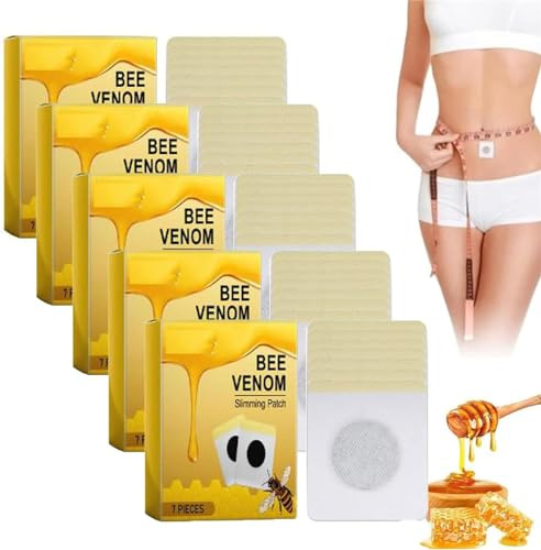 Bee Venom Schlankheits-Pflaster, Bienengift, Lymphdrainage, Schlankheits-Pflaster, Körperkurven, Körperformungs-Aufkleber, Hervorhebung der Körperkurven, Körperformung für Damen und Herren, 5 Stück