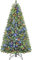 SHareconn Sapin de Noël Artificiel 229cm, Sapin de Noel avec 470 Lumières Blanches Chaudes et Multicolores, 8 modes d'éclairage, 1264 Pointes de Branche et Support en Métal Pliable, Facile à installer