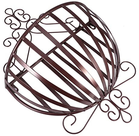 Parliky Soporte Macetero De Pared De Hierro Estilo Europeo Repisa Semicircular para Macetas De Plantas De Interior y Exterior con Drenaje Funcional y Acabado Bronce Vintage