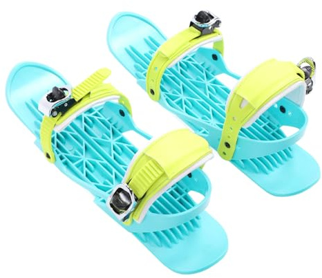 Focket Mini Kurz Ski Skates für Schnee, Verstellbare Kurze Snowskates mit Aufbewahrungstasche, Snowblades Skiboard Ski für Winterschuhe, Outdoor Skifahren, Mini Ski Skates, Skischuhe (S