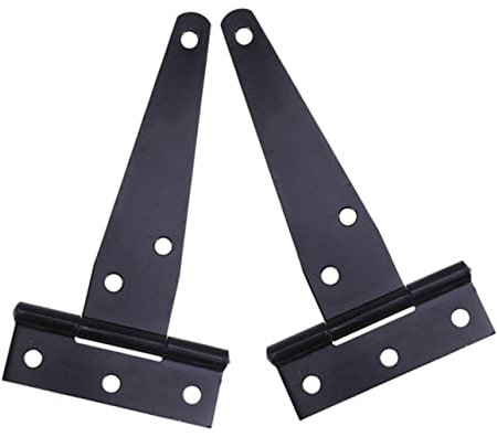 KITANDOVE 2stücke Schwarze Scharniere Für Tore Und Schuppen Verzinkte T-halterung Heavy-duty Rostfrei Für Innen Und Außenanwendungen