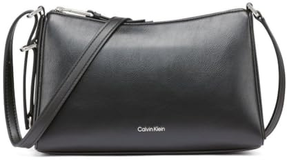 Calvin Klein Mandy Top Zip Crossbody, Schwarz/Silber, Einheitsgröße