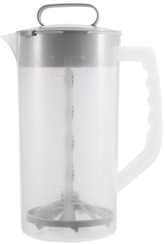 Yopeissn Mixkrug für Getränke, 2 Quart/64 Oz Kunststoff-Wasserkrug mit Deckel, Easy-Mix-Saftbehälter, Abgewinkelte Kunststoffklingen