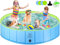 KHOLEZ 160x30CM Piscina per Cani Grandi Piccoli, Vasca da Bagno per Cani, Piscina Bambini Pieghevole, Piscina Portatile Stabile e Antiscivolo con Spazzola da Bagno, Valvola di Scarico, Toppe in PVC x4