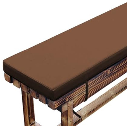 Wasserfeste Gartensitzpolster, dickes Outdoor-Kissen für 2-/3-Sitzer-Möbel, 100/120 cm, rechteckig, für den Innen- und Außenbereich, Braun, 140 x 50 cm