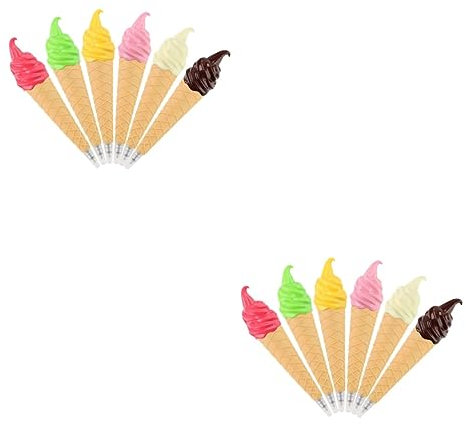 SHINEOFI 12pcs Ice Cream Pen Ice Cone Ballpoint Pens Creative School Supplies Boys and Girls