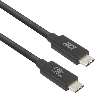 ACT Cable USB 4 tipo C, cable Thunderbolt 3, cable de vídeo USB C de 20 Gbps, vídeo 4K@60Hz para monitor, carga EPR de 240 W, 2 metros, certificación USB-IF – AC7432