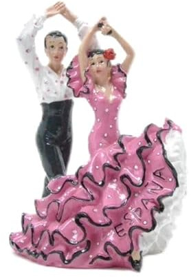 Z&H Statuetta decorativa di ballerini di fenicottero, statuetta in resina, rosa e bianco