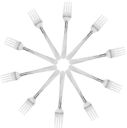 Cabilock 24piezas Tenedor De Acero Inoxidable Diseño Elegante Tenedores Reutilizables Para Ensalada y Postre Para Familiares y Comidas